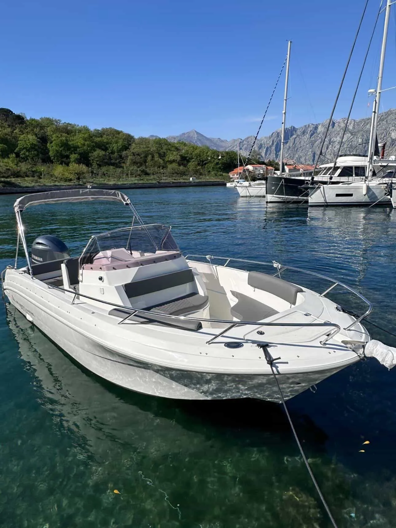 Atlantic Marine 670 front view in Kotor marina